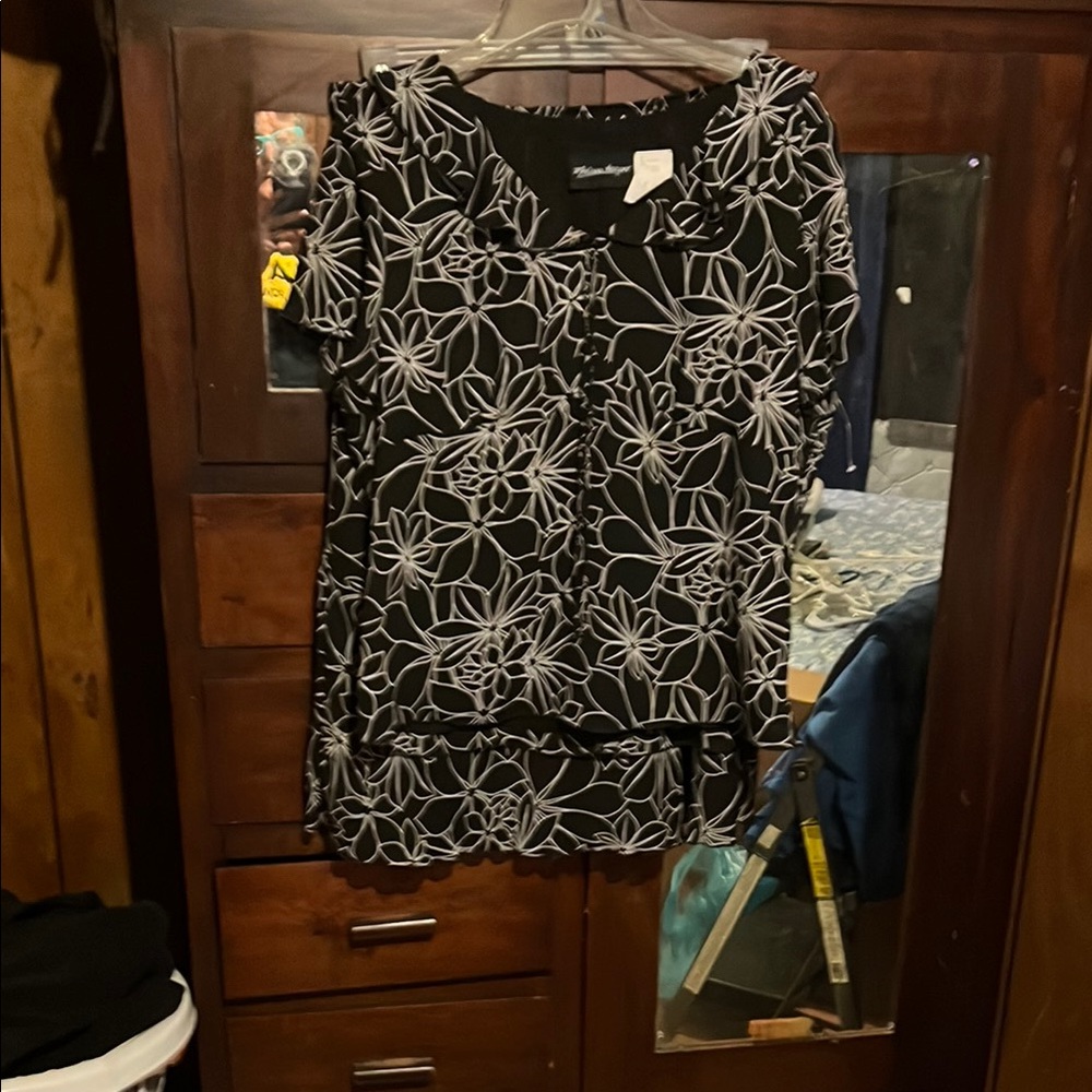 Black and White Skirt Set